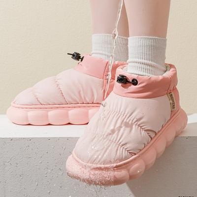 Зимние ботинки для женщин на массивном высоком каблуке, женская обувь, толстая платформа, водонепроницаемые, удобные, мягкие, теплые с мехом, женские зимние ботинки