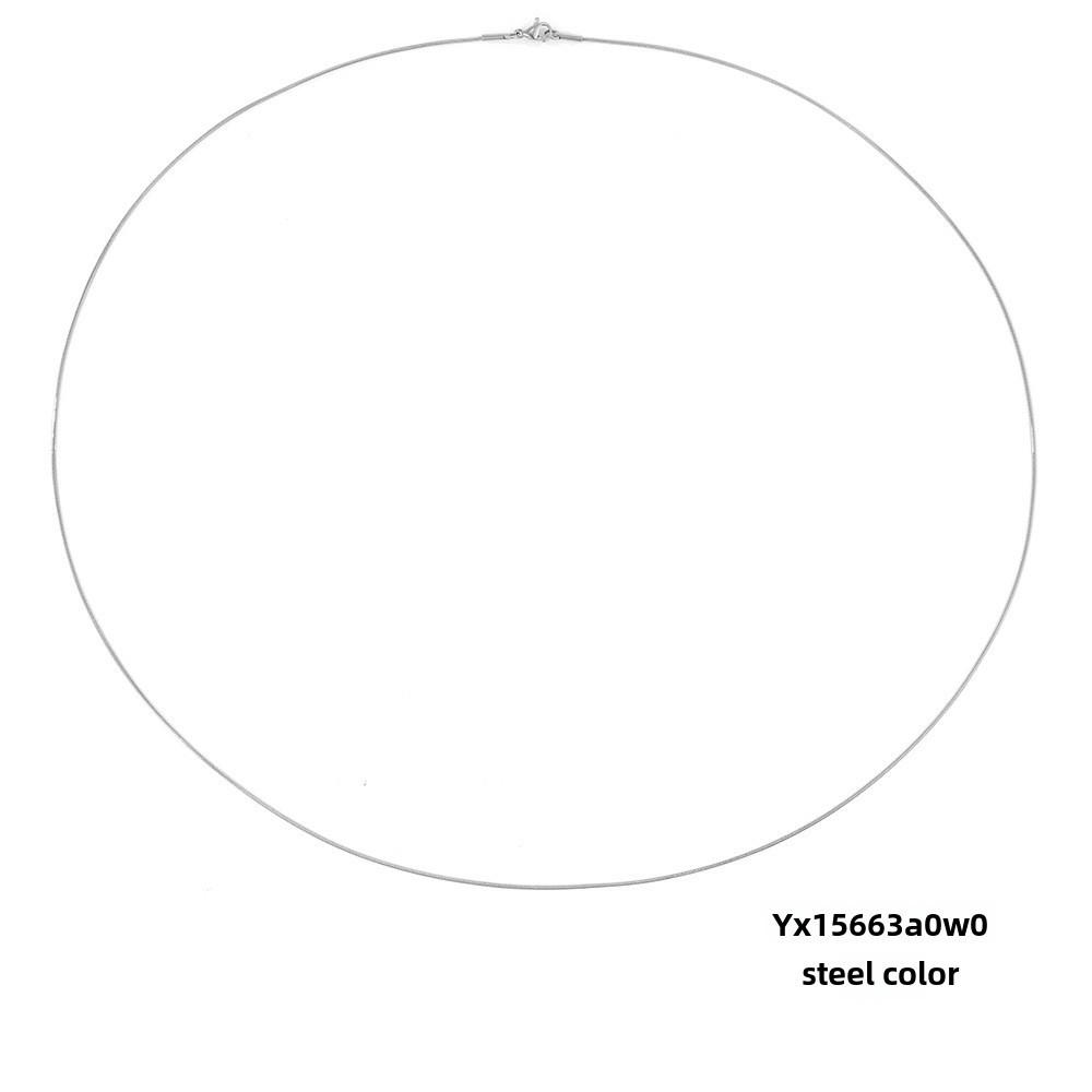 Ожерелье из круглой цепочки из титановой стали eManco — простой европейский/американский стиль для женщин и пар, длинная цепочка в виде змеиной кости, дизайн в виде ключицы.