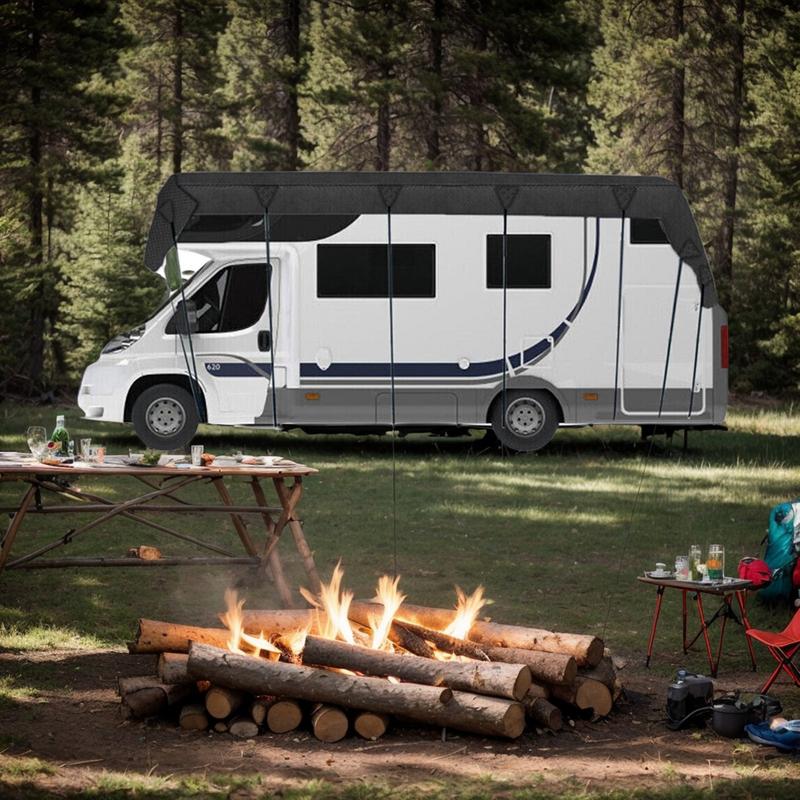 Trailer Cover 210D Oxford Cloth RV Cover 21X10 Ft Waterproof RV Winter Cover Dustproof Trailer Rooftop Covers Caravan Roof Cover