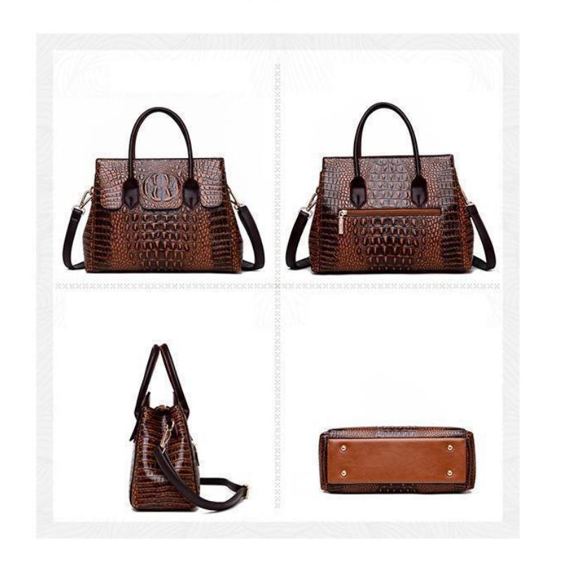 Johnature Модная женская сумка из кожи аллигатора, роскошная сумка большой емкости, мягкие кожаные сумки на ремне, женская повседневная сумка-тоут