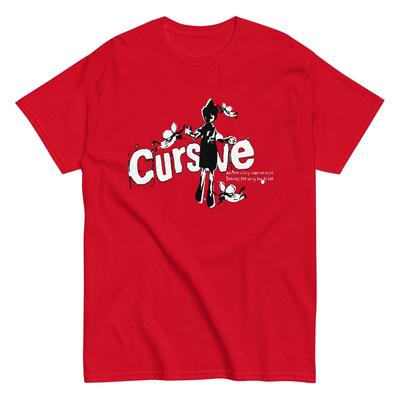 CURSIVE Band Music Tour Heavy Cotton Red All Size T Shirt
