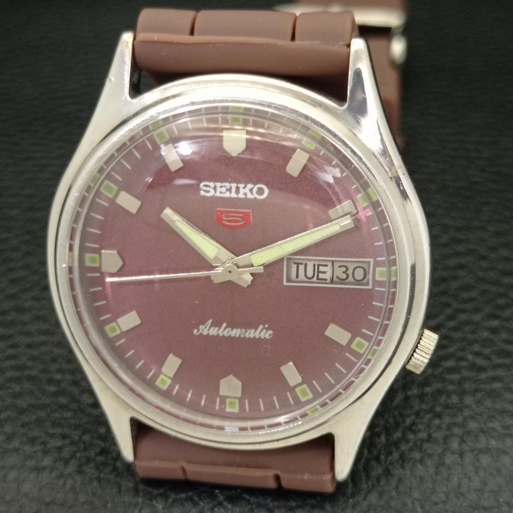 Б/У винтажные мужские часы SEIKO 5 AUTOMATIC 7009A из Японии с коричневым циферблатом a434989-2 R122-a434989