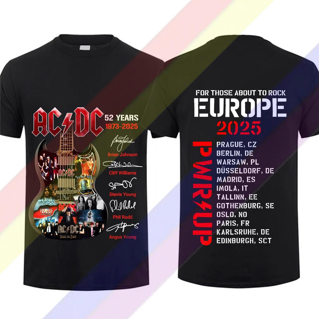 Футболка с принтом группы 2025 года, скоро в продаже, рок-повседневная, с короткими рукавами, рубашка из хлопка TOUR PWRU