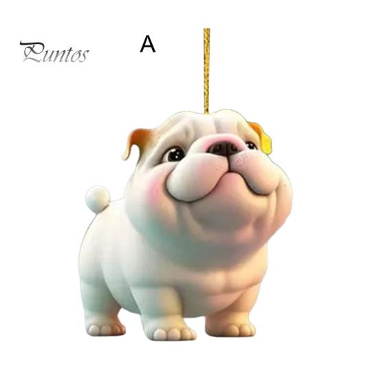 Подвесное украшение для автомобиля, симпатичная собачка, подвеска для зеркала заднего вида с шнурком, простая в установке акриловая подвеска для автомобильного зеркала