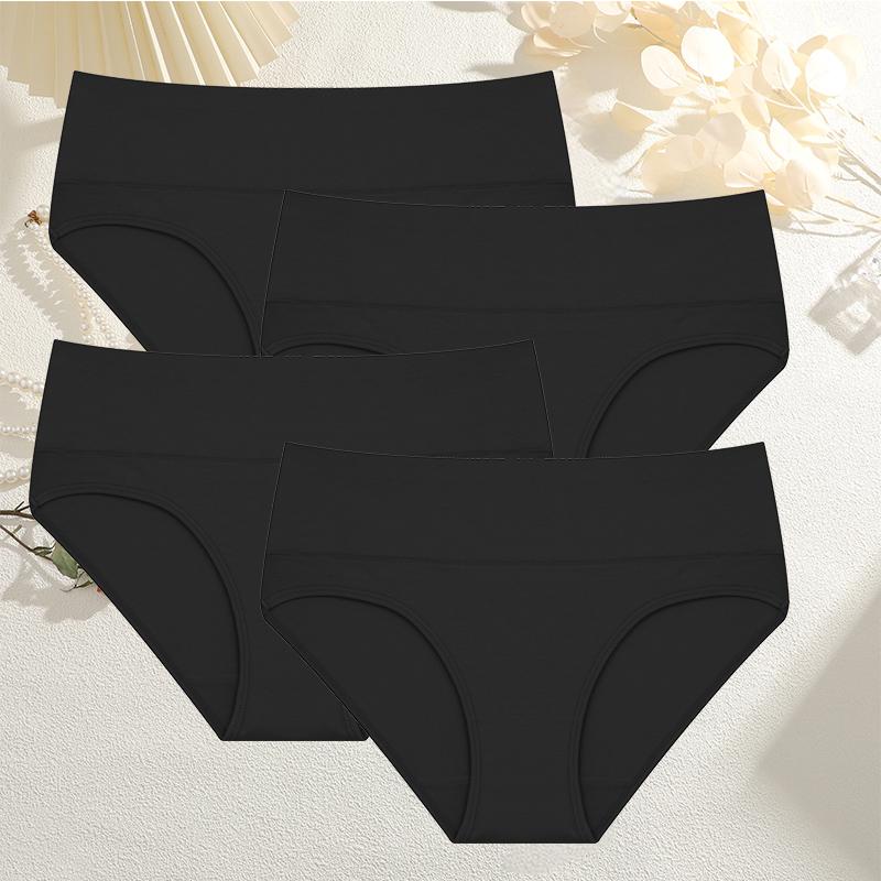 4 шт./компл. Удобные трусики однотонные базовые брифы для женщин хлопковое нижнее белье S-XXL трусики больших размеров женское нижнее белье