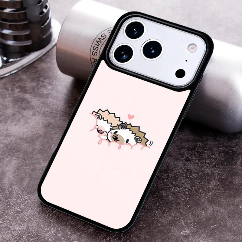 Hedgehog and Balloon Phone Case for iPhone 17 16 15 Pro Max Air 14 13 12 11 Plus Shockproof Cover