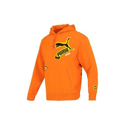 Puma Классическая уличная спортивная толстовка с капюшоном и логотипом, мужская, оранжевая 539966-23