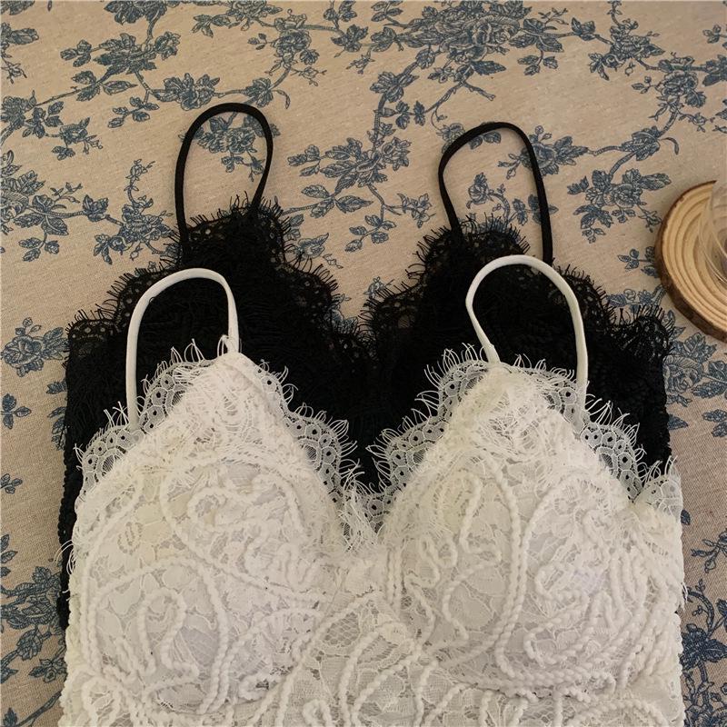 Spicy Girl Summer Wenwen Lace Camisole Bralette with Chest Pad
