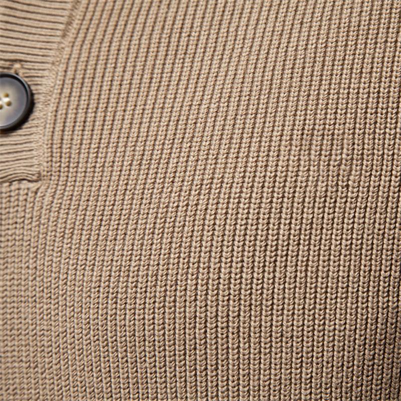 Callaway 2025 Осень и зима Новый вышитый свитер с воротником-стойкой, мужской высококачественный деловой свитер, однотонный повседневный вязаный свитер