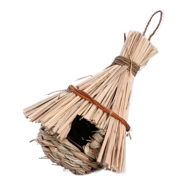 Handmade Woven Bird Nest Small Birds Natural Rush Grass Outdoor Birdhouse Decor Garden Preschool Craft