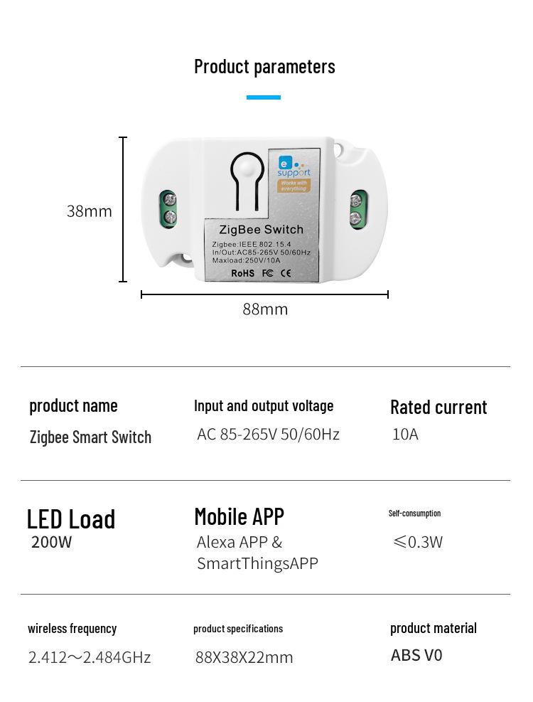 Weilian Zigbee Mini Smart Switch Controller - Compatible with Echo & Google Home