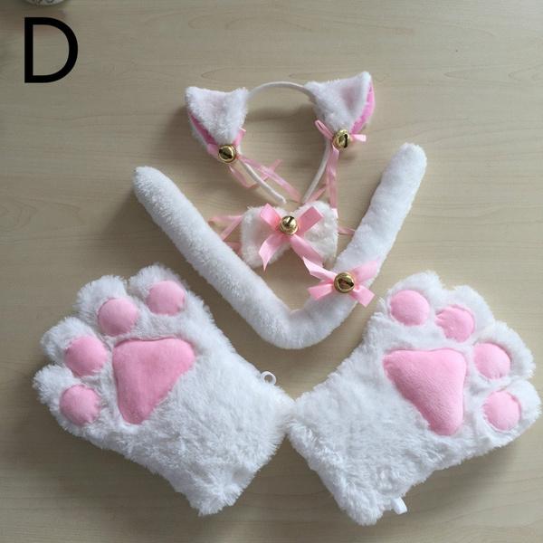Новые перчатки с кошачьими лапами для девочек, варежки для косплея, медведи, плюшевые, Лолита, мультяшные пушистые животные, толстое аниме