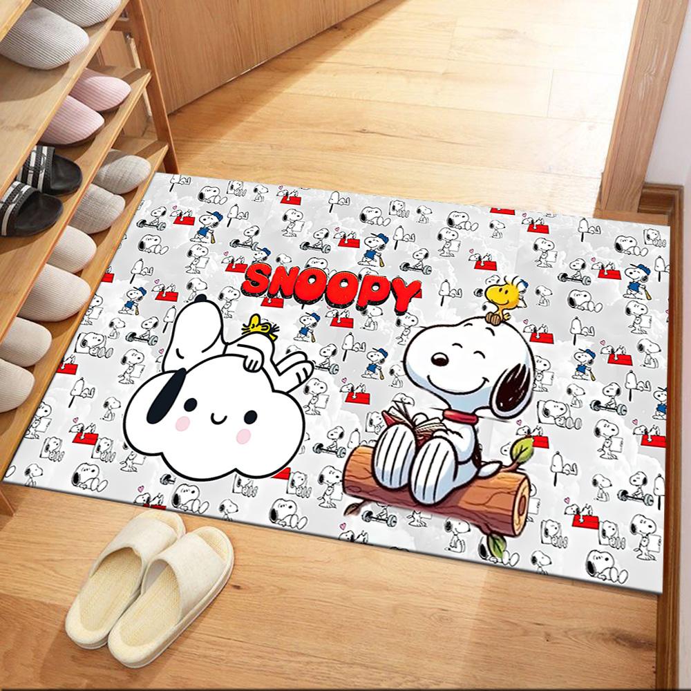 Snoopy Dreams In Colorful Land Square rugs are a great choice for living rooms, bedrooms, home décor, and as gifts.