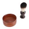 Wood Shaving Brush Set Grooming Kit Synthetic Hair Removes Debris Shaving Brush and Bowl for Men