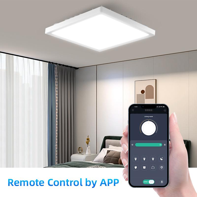 Светодиодные потолочные светильники с регулируемой яркостью, современные панельные светильники с подсветкой, пульт дистанционного управления, 220 В, потолочный светильник для домашнего освещения