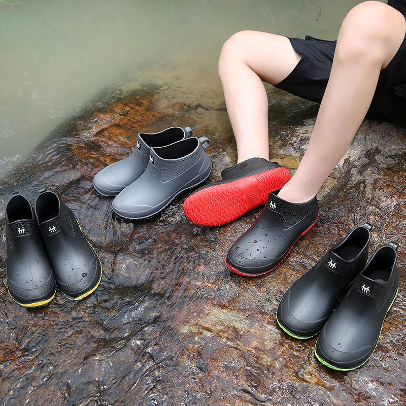 Short Tube Unisex Rain Boots: Lightweight, Waterproof, Low-top Rubber Shoes for Outdoor Use