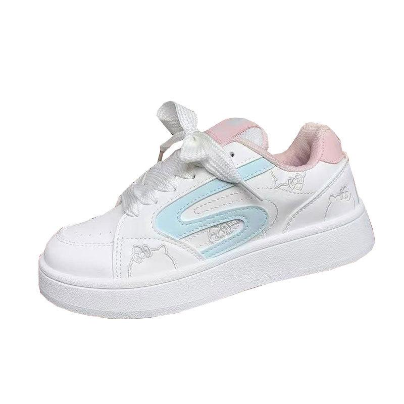 Оригинальные туфли-хлеб женские ins тренд 2025 весна и осень новые маленькие белые туфли студенческие универсальные повседневные спортивные кеды