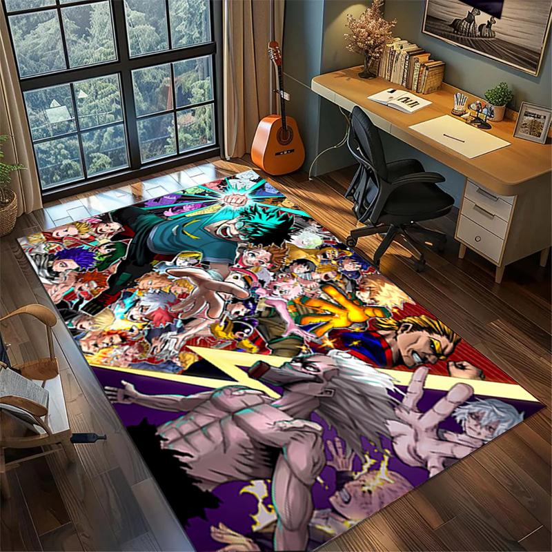Gamer Room My Hero Academia Rug Non Slip Washable Large Area Carpet Bedroom Floor Mat