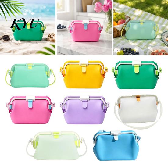 Portable Jelly Tote for Travel Waterproof Silicone Swim Bag, Foldable Beach Bag with Adjustable Shoulder Lightweight Pool Gear Organizer Strap,