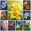 Fresh Flowers Mosaic Painting Diamond Art Cross Stitch Kits Diy Full Rhinestone Embroidery Lily Picture Wall Decor U64