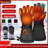 Winter Smart Heated Gloves: Three-Level Temperature Control, Waterproof, Cold-Proof, Rechargeable, Five-Finger Design for Outdoor Cycling.