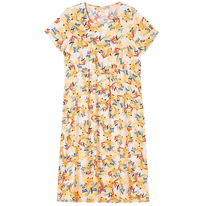 Плюс Размер Элегантные Женские Летние Платья Винтажная Одежда Короткие Рукава Свободные Длинные Платья