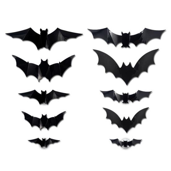 Halloween LED Bat Wall Stickers 3D Light Up Glowing Bat Stickers for Halloween Party Indoor Bedroom Wall Window Decor
