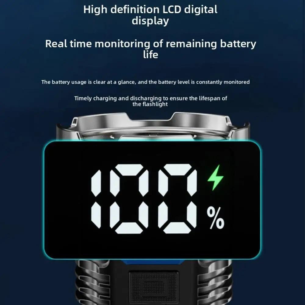 10000 лм 8*LED Мощный фонарик Встроенный аккумулятор USB Перезаряжаемый Портативный Светодиодный АБС Фонарь Водонепроницаемый Походный фонарь Уличный фонарь