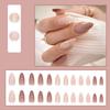 Almond Press on Nails with Glitter Natural Unbreakable Nail Simple Wear for Shopping Traveling Dating
