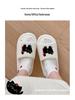 Women's Furry Open-Toe Cotton Slippers - Cute Cartoon Design for Autumn & Winter
