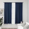 VidaXL Linen Look Blackout Curtains with Hooks 2pcs Blue 140x175cm