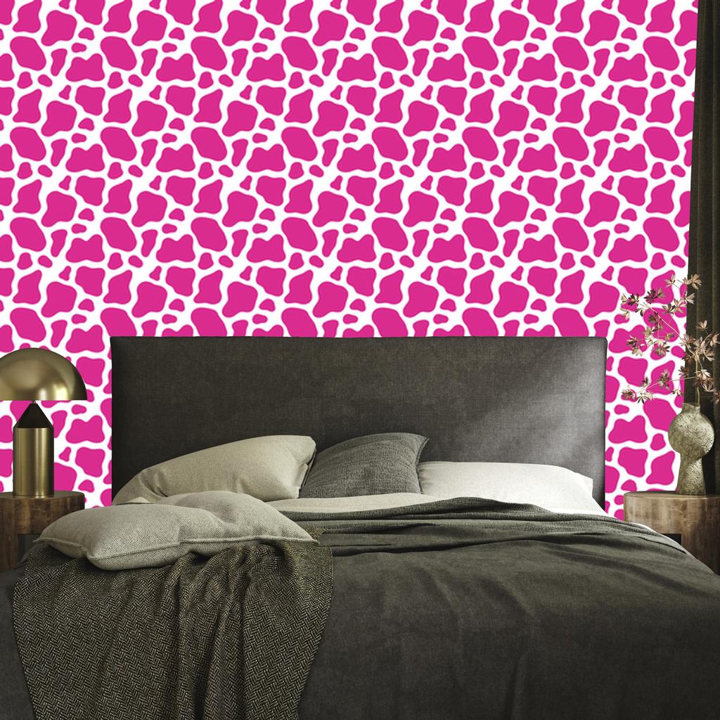 Cow Patches Wallpaper Purple and Powder Pink for Living Room and Bedroom 50x1000