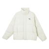 Puma Classics Relaxed Down Jacket Brand Logo Stand Collar Warm Zipper Long Sleeve Down Coat Unisex Jacket Snow-White 631636-80