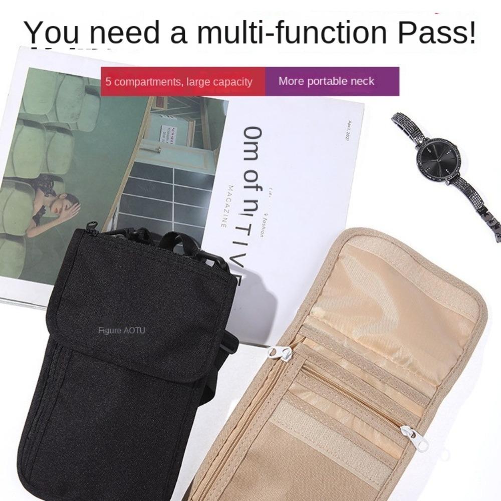 Нейлоновый дорожный шейный чехол Дорожные аксессуары Кошелек для паспорта Чехол для документов Регистрация на рейс в самолете