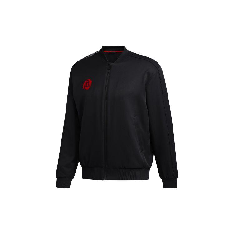 Adidas CNY Series Rose Jacket Back Print Slim Fit Basketball Sports Jacket Men Outerwear Black GH4993