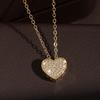 ZAKOL Shiny Micro-set Zircon Heart Necklace for Women Girls Cute Minimalist Fashion Anti-allergic Choker Neck Accessories