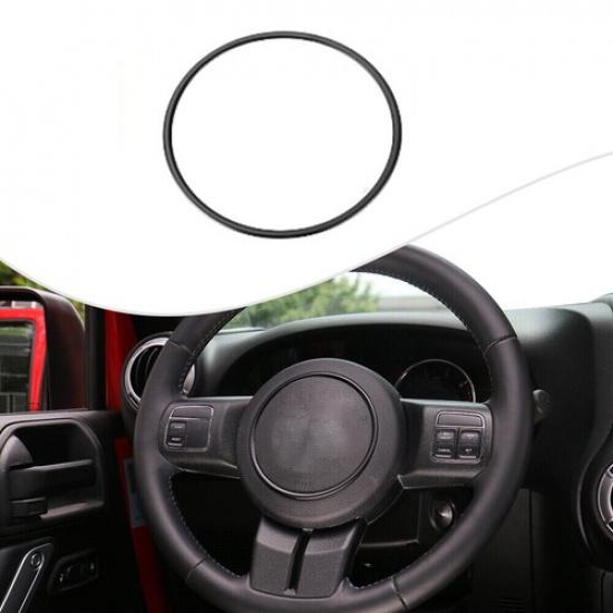 Black Steering Wheel Center Cover Trim Ring For Jeep Wrangler JK /Patriot 11-17