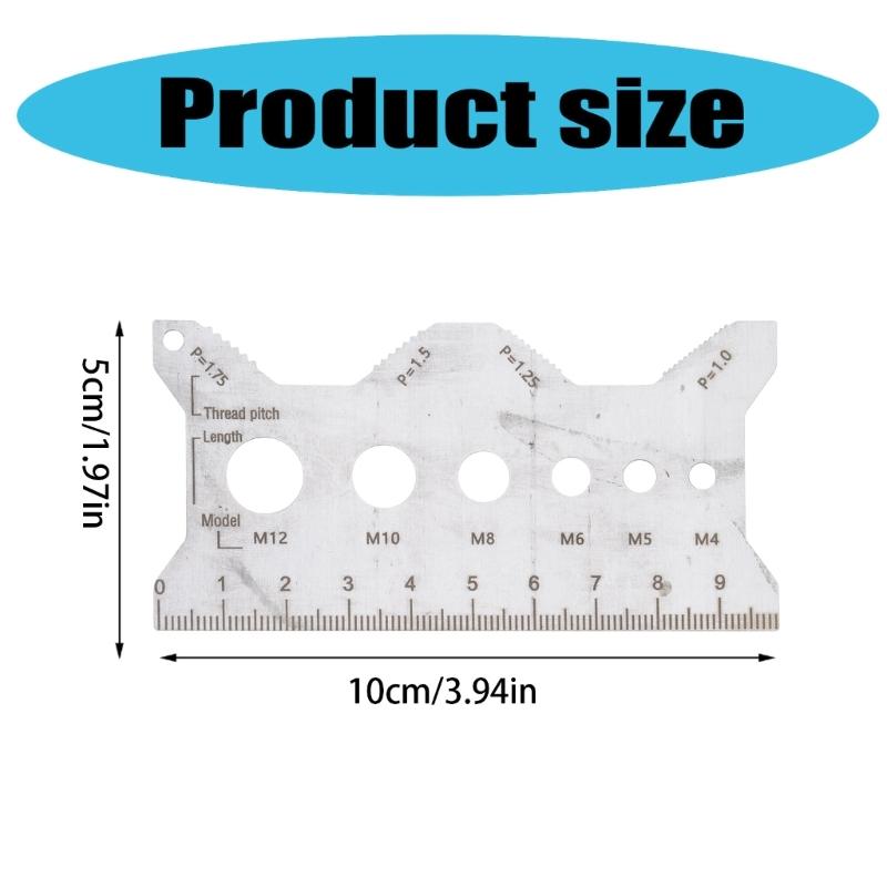 Многофункциональный прецизионный инструмент для измерения резьбы с двуязычной маркировкой, конструкция из коррозионностойкой нержавеющей стали