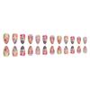 24 шт. накладных ногтей Sweet Cool Hot Girl Almond Nail Stripe Flower French Manicure Frosted Fashion Style Wearable Manicure Tablets
