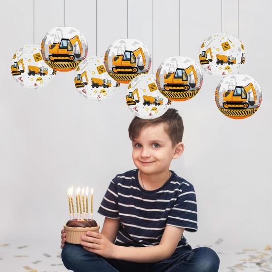 Экскаватор Бумажные Фонарики Строительная Тематическая Вечеринка Декор Праздничная Атмосфера Создатель Дверей Спальни Гостиной
