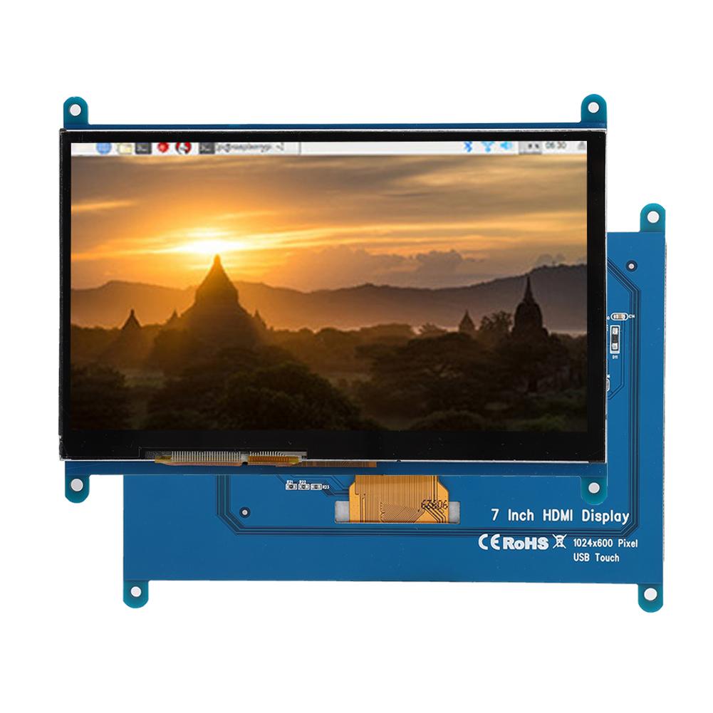 7-дюймовый 1024 x 600 HD емкостный сенсорный ЖК-дисплей для HDMI для Raspberry Pi 4B 3B 3b