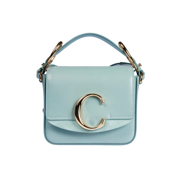 Chloé Mini Handbag With Gold Hardware In Light Blue Women handbags CHC19US193A3744L