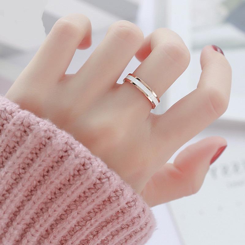 2023 Высококачественное черное керамическое титановое стальное кольцо на палец, модное унисекс, стильное, корейское легкое люксовое, без выцветания