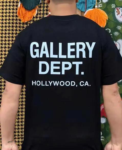 Унисекс Футболка GALLERY DEPT с Черно-Желтым Принтом Калифорния Голливуд Стритвир Футболка Летняя Повседневная С Коротким Рукавом