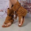 Women Summer Boots Open Toe Flat Tassel Design Sandals Roman Sandal Elegant Shoes Plus Size 35-43 Sandalias Mujer 2024