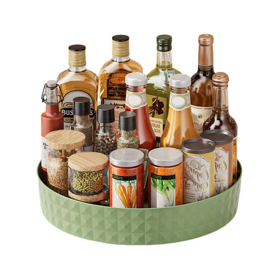 Lazy Susan Organizer Turntable Transparent Multi-Purpose Countertop Spice Rack Cosmetic