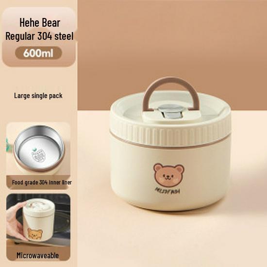 316 Stainless Steel Insulated Double-Layer Microwaveable Bento Lunch Box for Students and Office Workers