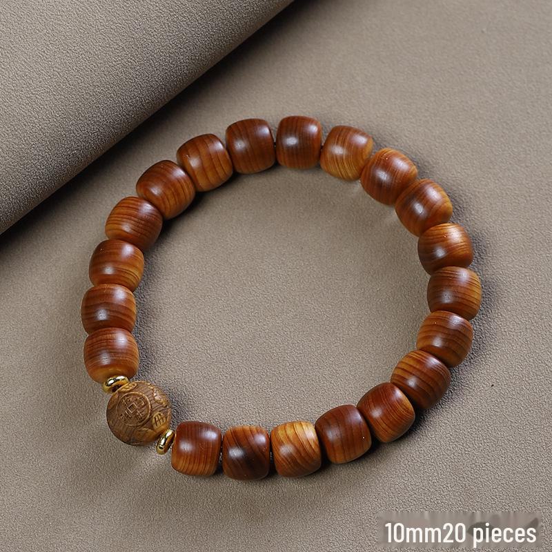 «Мужской браслет Taihang Aged Cypress — ювелирные изделия из черных масляных бусин Будды»