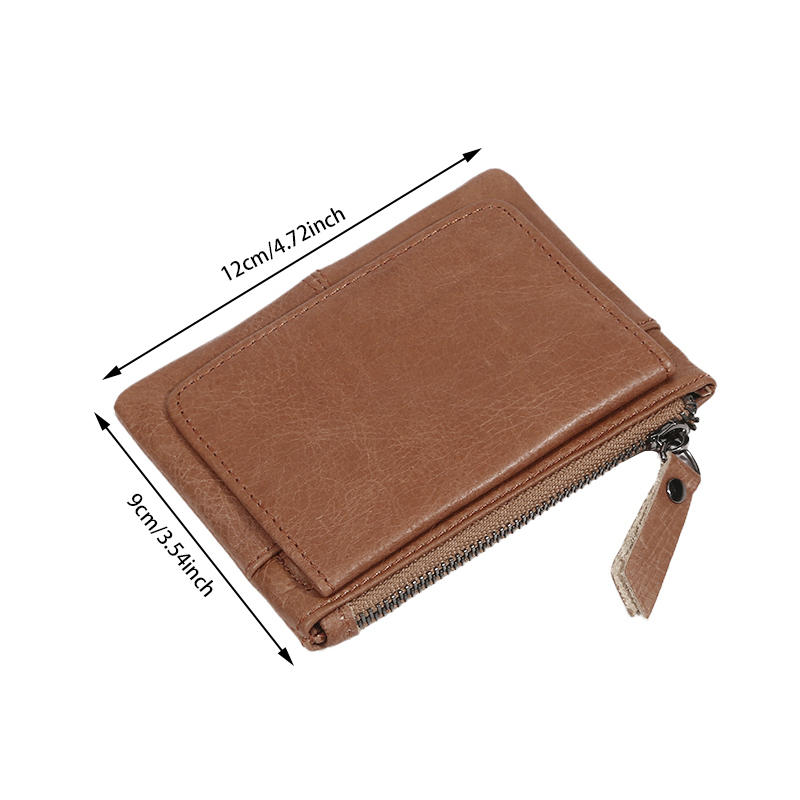 Mini Leather Coin Purse Retro Creative Multifunctional Credit Card Holder Short Wallet for Women Men