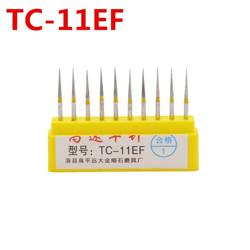 10Pcs/Box 1.6Mm Dental Drill Diamond Fg High Speed Burs Kit, Emery + Stainless Steel, For Polishing & Smoothing, Dentist Tools